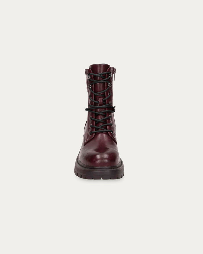 Anfibi Combat bordeaux - Vegani con zip