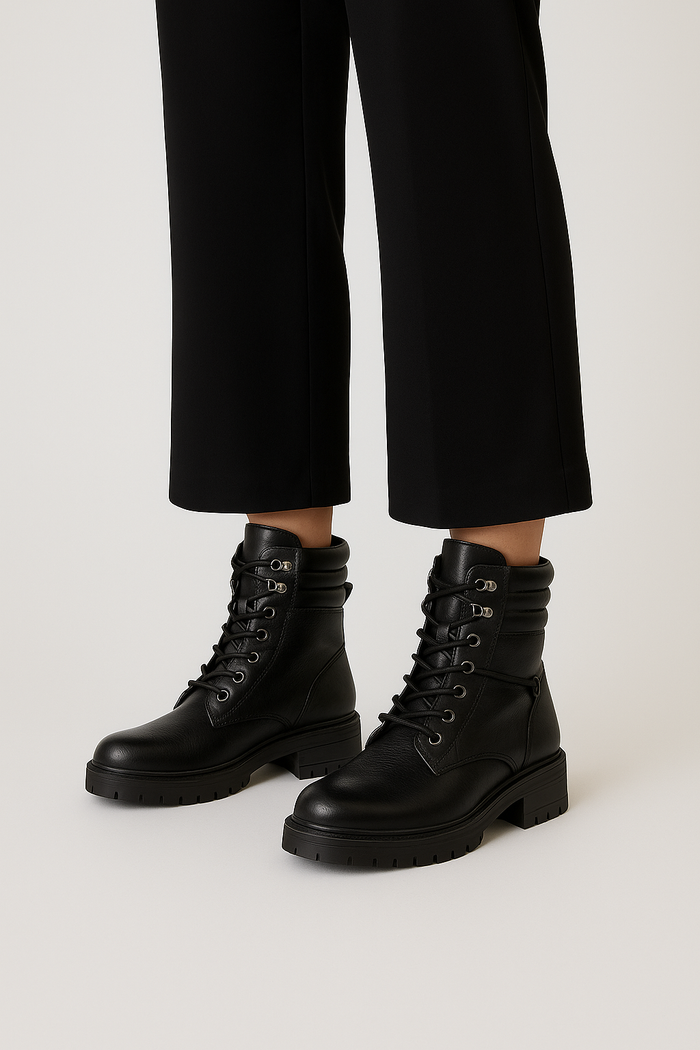Anfibi Combat Neri - Vegani con zip