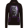 ANGER MANAGEMENT - Large Hood Ripped Hoody Purple-Black Spiral USA