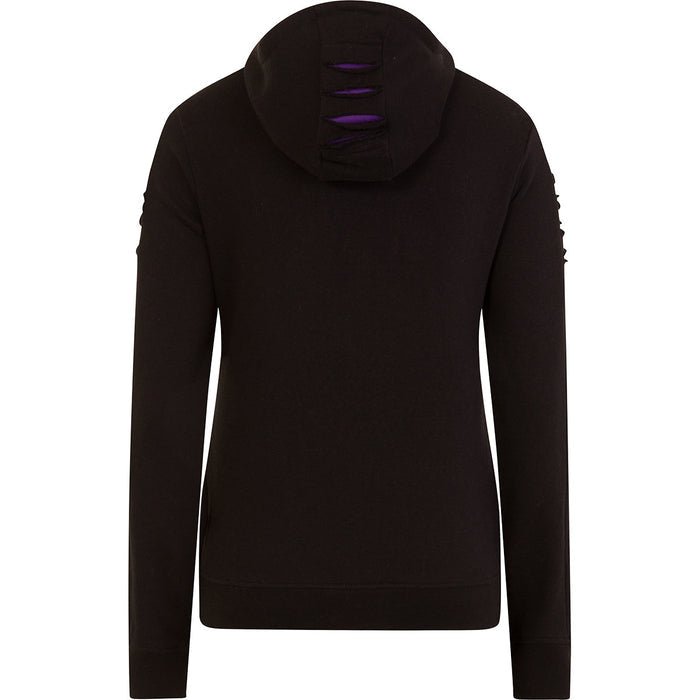 ANGER MANAGEMENT - Large Hood Ripped Hoody Purple-Black Spiral USA