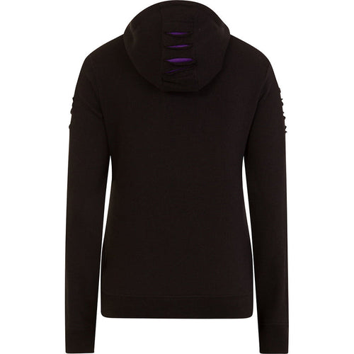 ANGER MANAGEMENT - Large Hood Ripped Hoody Purple-Black Spiral USA