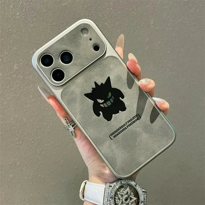 Anime Cartoon Ghost Gengar Laser Leather Texture Phone Case For iPhone PhoneShells