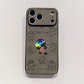 Anime Crayon Shin-chan Butt Emboss Laser Faux Leather Phone Case For iPhone PhoneShells