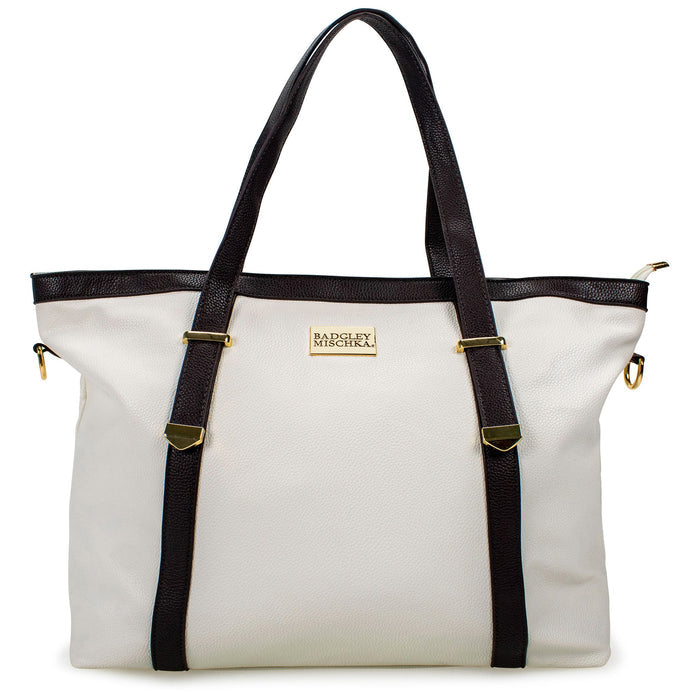 Anna XL Vegan Leather Weekender Tote Bag Badgley Mischka