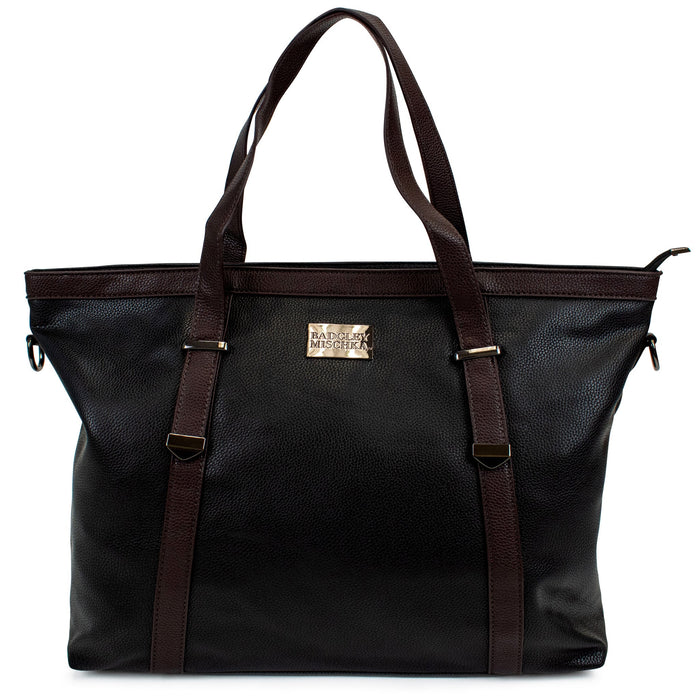 Anna XL Vegan Leather Weekender Tote Bag Badgley Mischka
