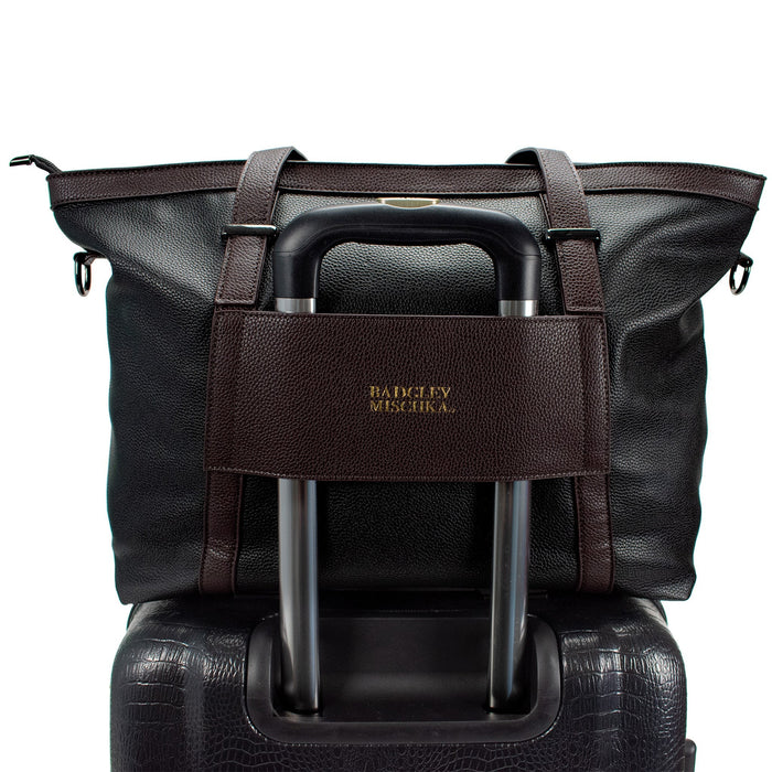 Anna XL Vegan Leather Weekender Tote Bag Badgley Mischka