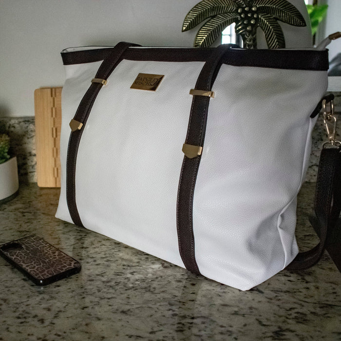 Anna XL Vegan Leather Weekender Tote Bag Badgley Mischka