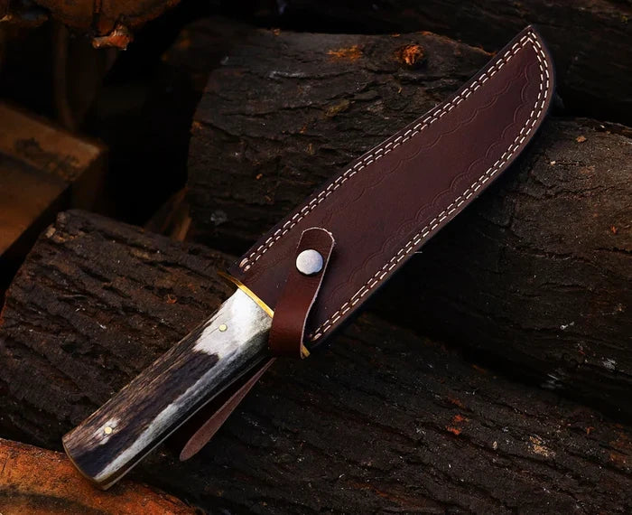 Antler Hunting Knife Handmade Stainless Steel Best Hunting Companion Knife cskforged
