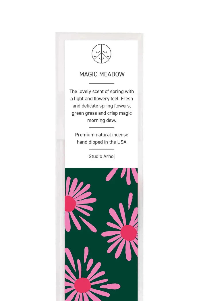 Incense packaging with floral pattern on white background