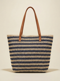 Artisanal Handwoven Stripes Large Tote for Summer Vacation LINTICO