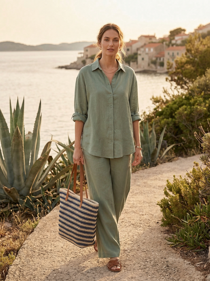 Artisanal Handwoven Stripes Large Tote for Summer Vacation LINTICO
