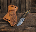 Authentic Ranch Knife – 3.5” Rasp Steel Blade Cross-Draw Cowboy Sheath cskforged
