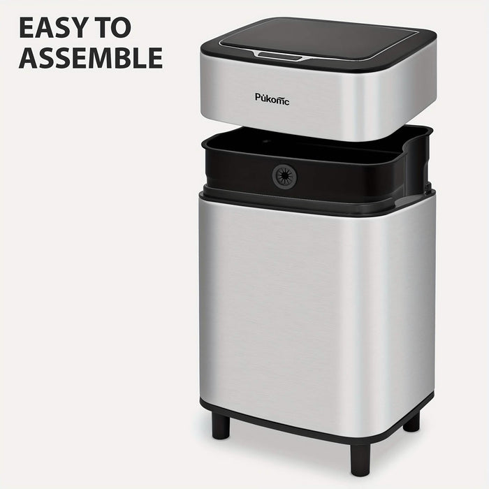 Automatic Stainless Steel Sensor Trash Can – Hands-free Quiet Close & Odor-Control System DailySale