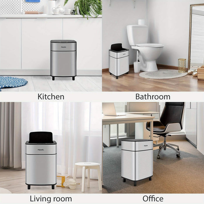 Automatic Stainless Steel Sensor Trash Can – Hands-free Quiet Close & Odor-Control System DailySale