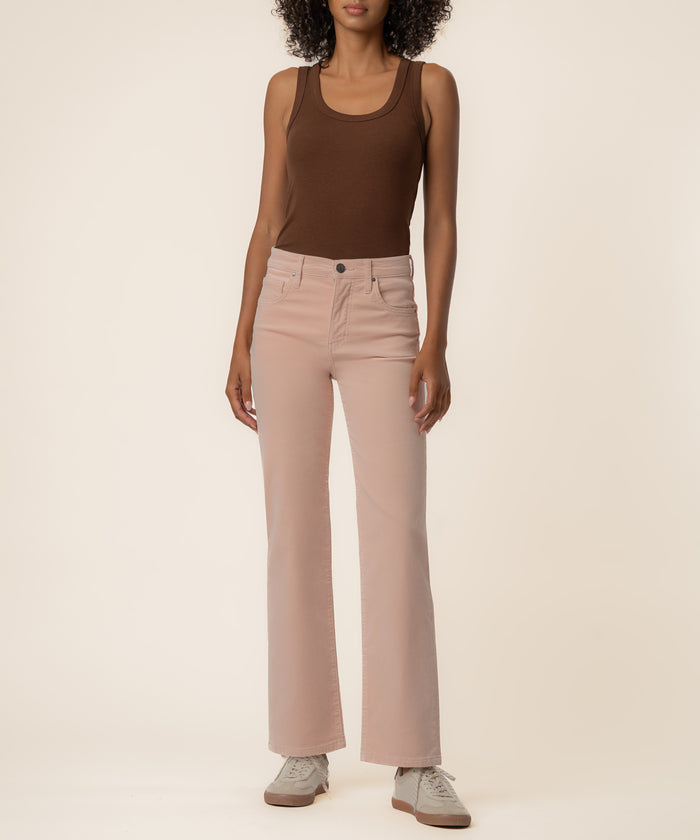 Avery Corduroy High Rise Straight Leg in Pink Diamond