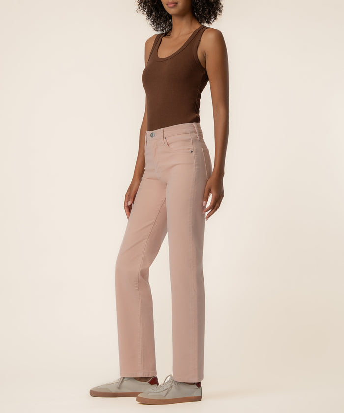 Avery Corduroy High Rise Straight Leg in Pink Diamond
