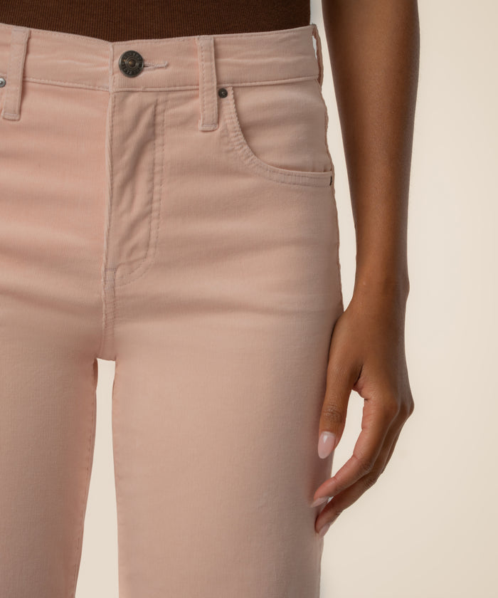 Avery Corduroy High Rise Straight Leg in Pink Diamond