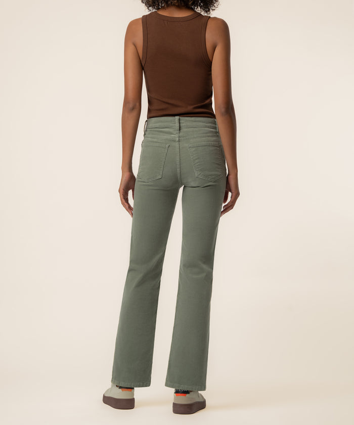 Avery Corduroy High Rise Straight Leg in Sea Star