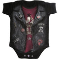 BABY BIKER - Baby Sleepsuit Black Spiral USA