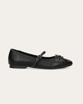 Ballerina Clara nero con cinturino - vegan