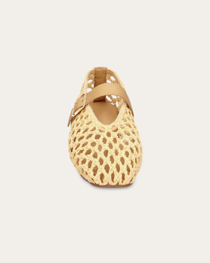 Ballerina Mila beige traforata con cinturino - vegan