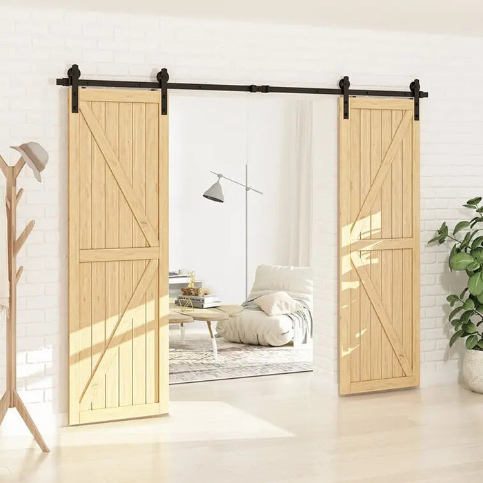 Barn Door Track Kit for Double Door (No Door) HAUSVITA