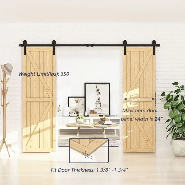 Barn Door Track Kit for Double Door (No Door) HAUSVITA