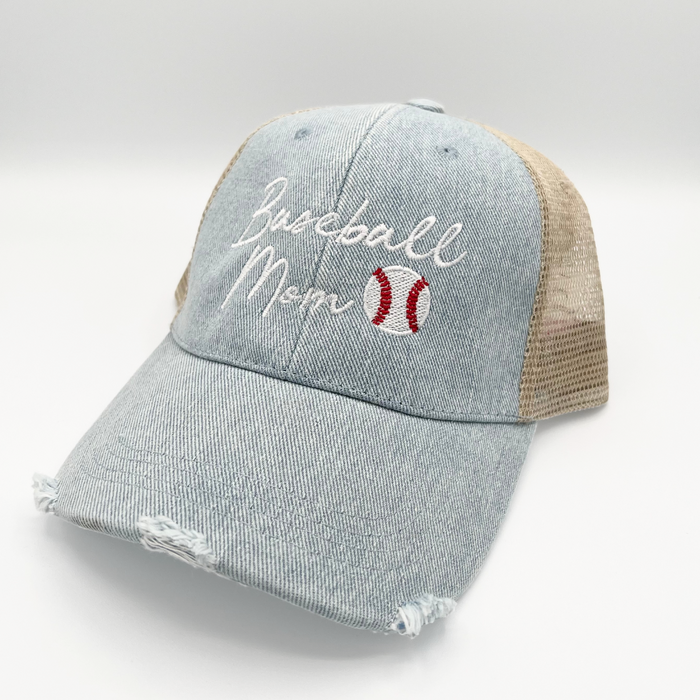Baseball Mom Script Hat Ivy + Cloth