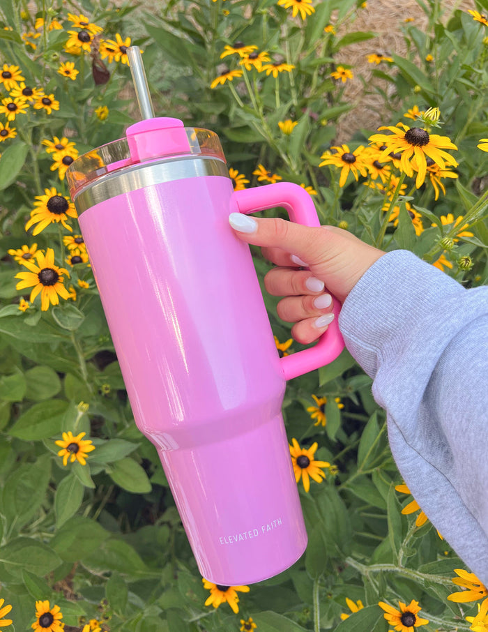 Basics Pink 40 oz Tumbler Elevated Faith