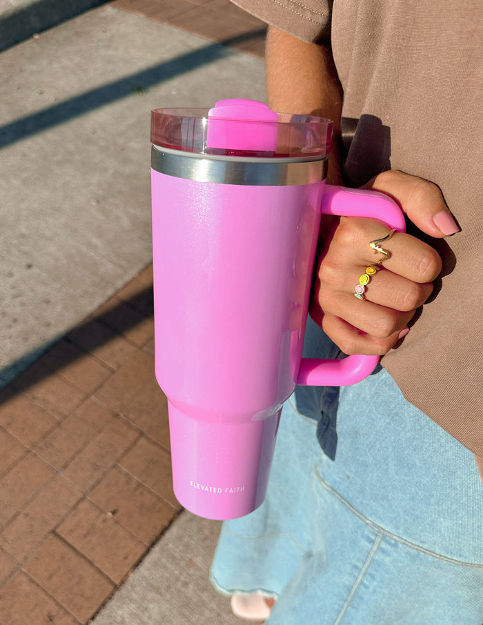 Basics Pink 40 oz Tumbler Elevated Faith