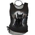 BAT CAT - 2in1 Neck Tie Mesh Top Black Spiral USA
