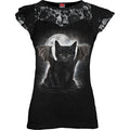 BAT CAT - Lace Layered Cap Sleeve Top Black Spiral USA
