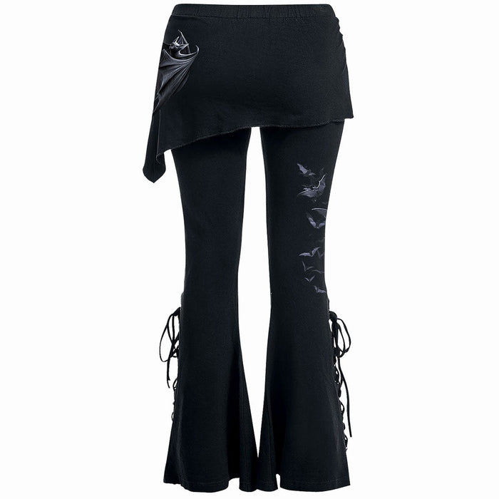BAT'S HEART - 2in1 Boot-Cut Leggings with Micro Slant Skirt Spiral USA