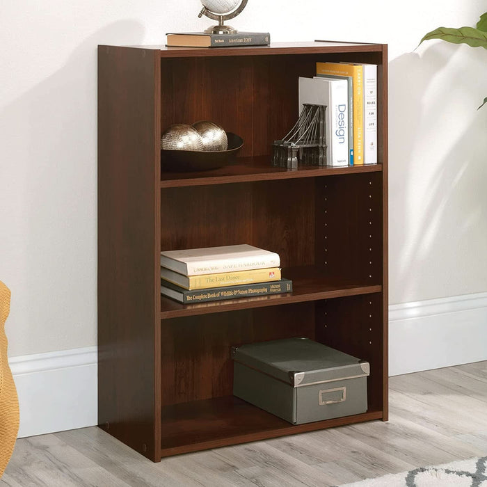 Beginnings 3 Shelf Bookcase In Brook Cherry Finish ShipItFurniture