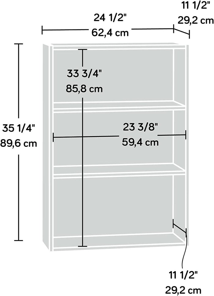 Beginnings 3 Shelf Bookcase In Brook Cherry Finish ShipItFurniture
