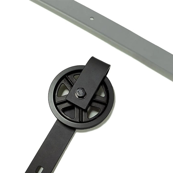Big Spoke Wheel Roller Sliding Barn Door Hardware Kit (No Door) HAUSVITA