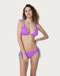 Bikini a vela reversibile Glicine/Acquamarina sostenibile