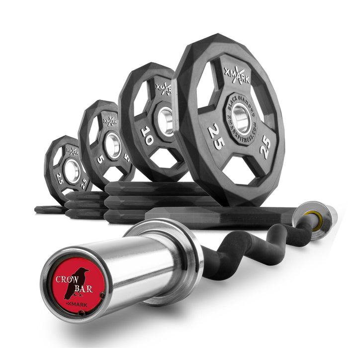 Black Diamond® Olympic Weight Plates and Curl Barbell Sets XMARK