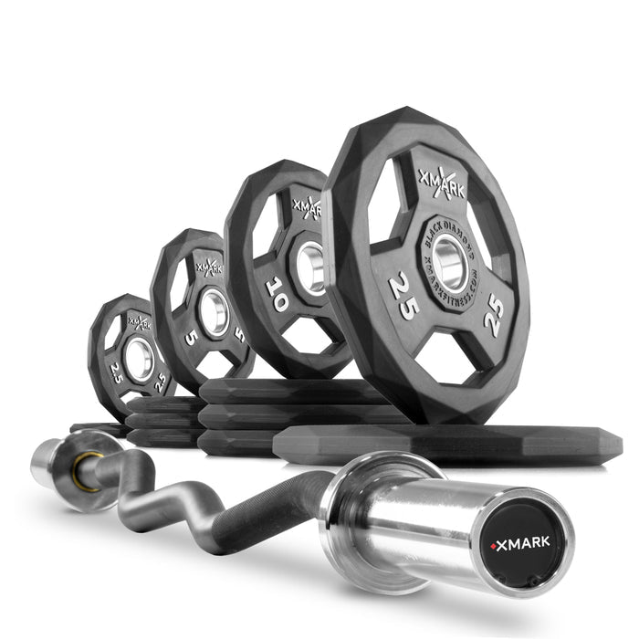 Black Diamond® Olympic Weight Plates and Curl Barbell Sets XMARK