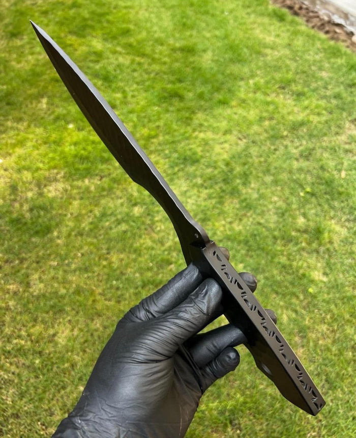 Black Edition Damascus Tactical Knuckle Camping Knife with Full Tang handle cskforged