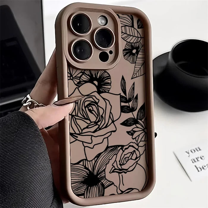 Black Flower Phone Case PhoneShells