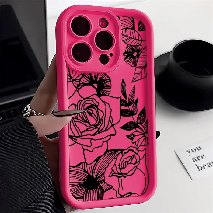 Black Flower Phone Case PhoneShells
