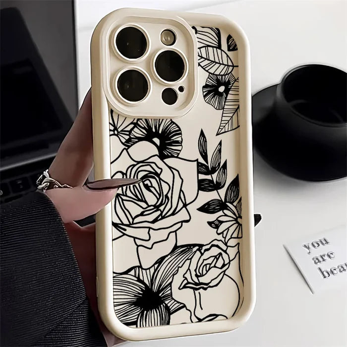 Black Flower Phone Case PhoneShells