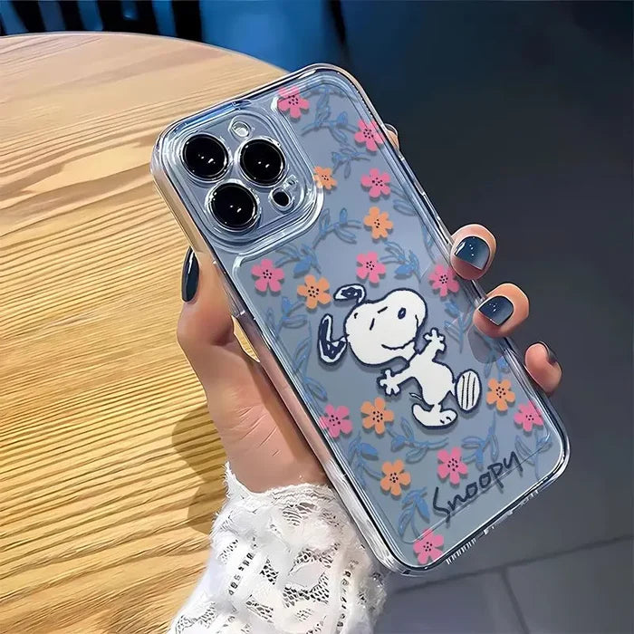 Black Flower Snoopy Cute Creative Phone Case PhoneShells