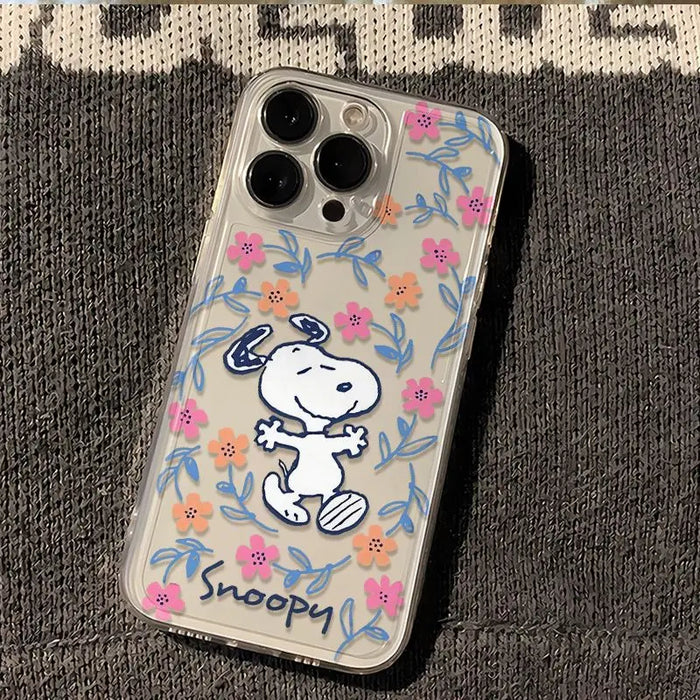 Black Flower Snoopy Cute Creative Phone Case PhoneShells