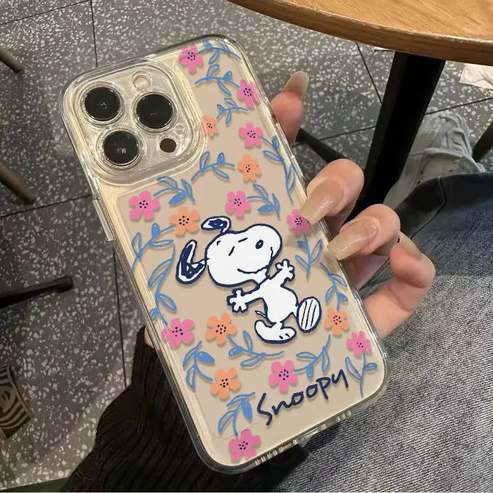 Black Flower Snoopy Cute Creative Phone Case PhoneShells
