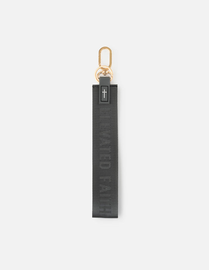 Black Oversized Logo Keychain Elevated Faith