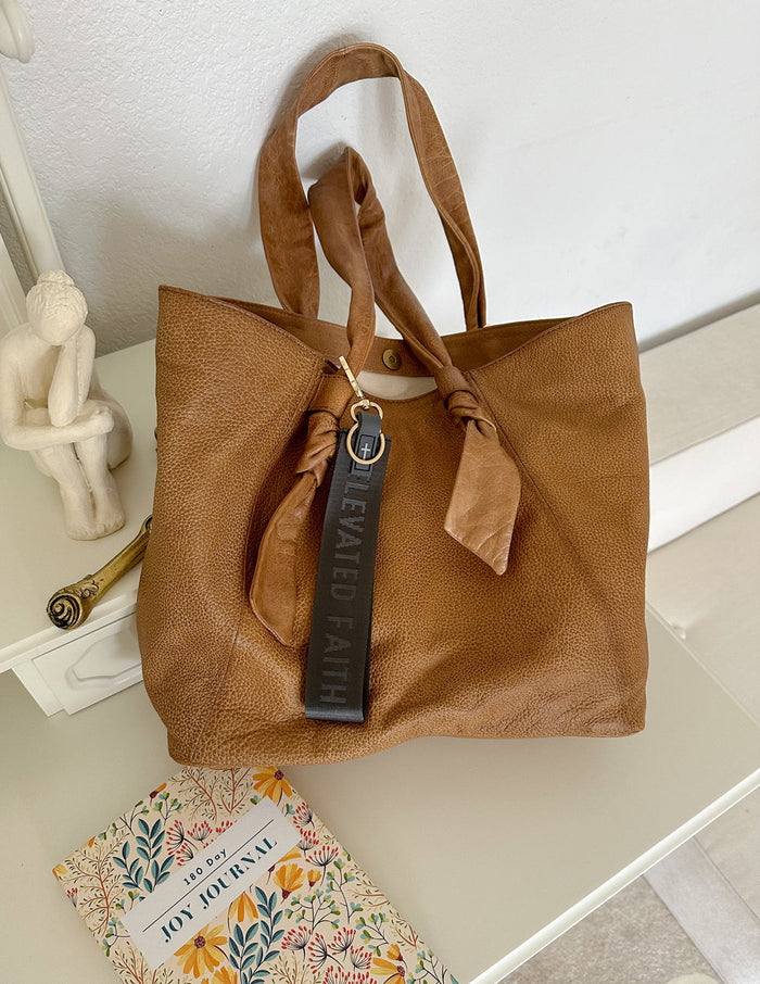 Black Oversized Logo Keychain Elevated Faith