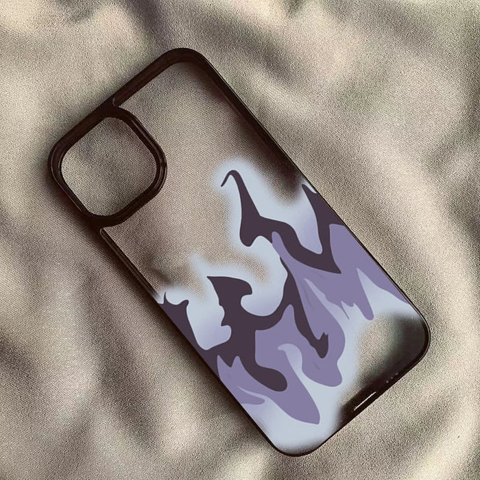Black Purple Flame Hard Clear Phone Case PhoneShells