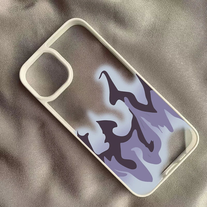Black Purple Flame Hard Clear Phone Case PhoneShells
